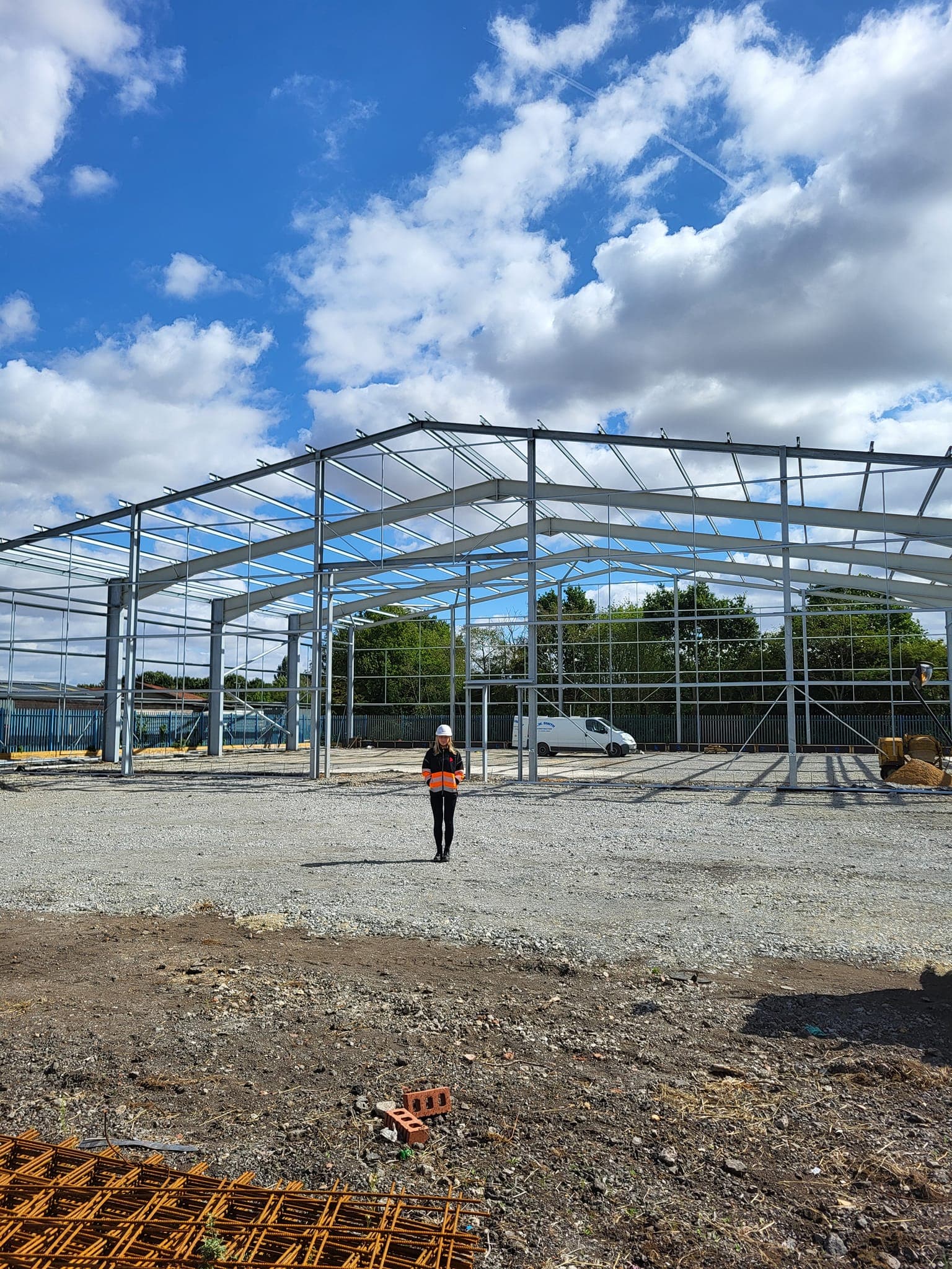 Structural steel frame erection